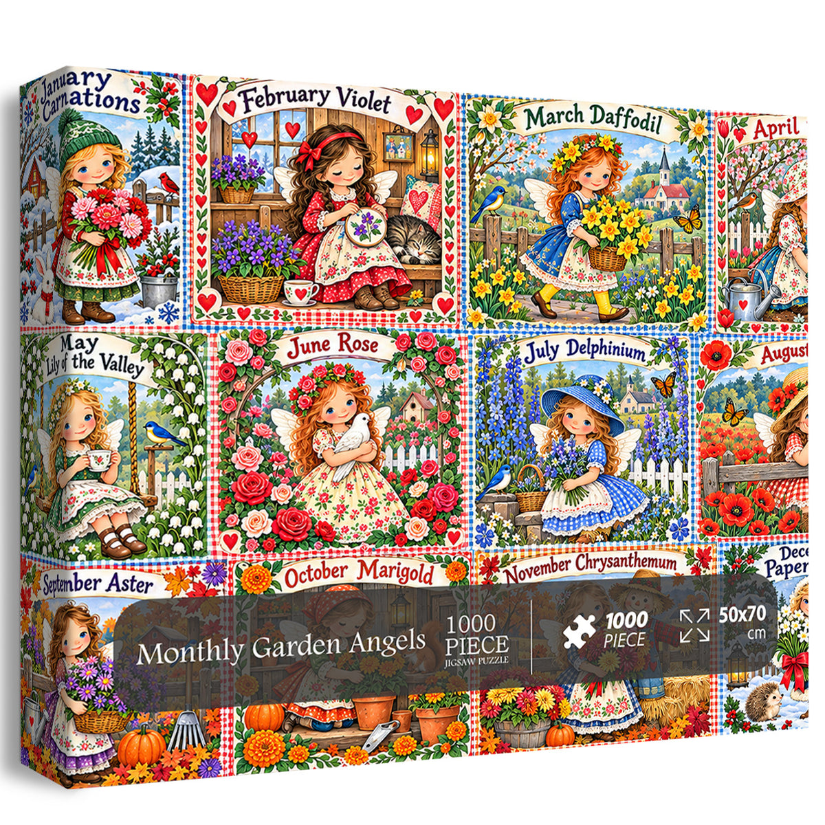 Monthly Garden Angels Jigsaw Puzzle 1000 Pieces