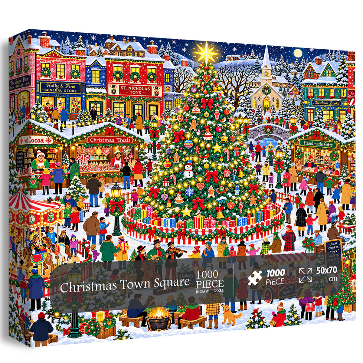 Christmas Town Square Jigsaw Puzzle 1000 Pieces
