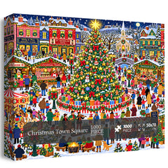 Christmas Town Square Jigsaw Puzzle 1000 Pieces