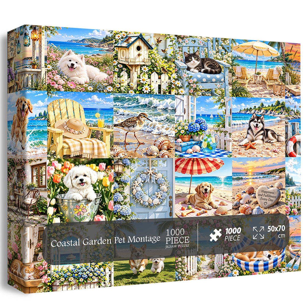 Küstengarten-Haustier-Montage-Puzzle, 1000 Teile