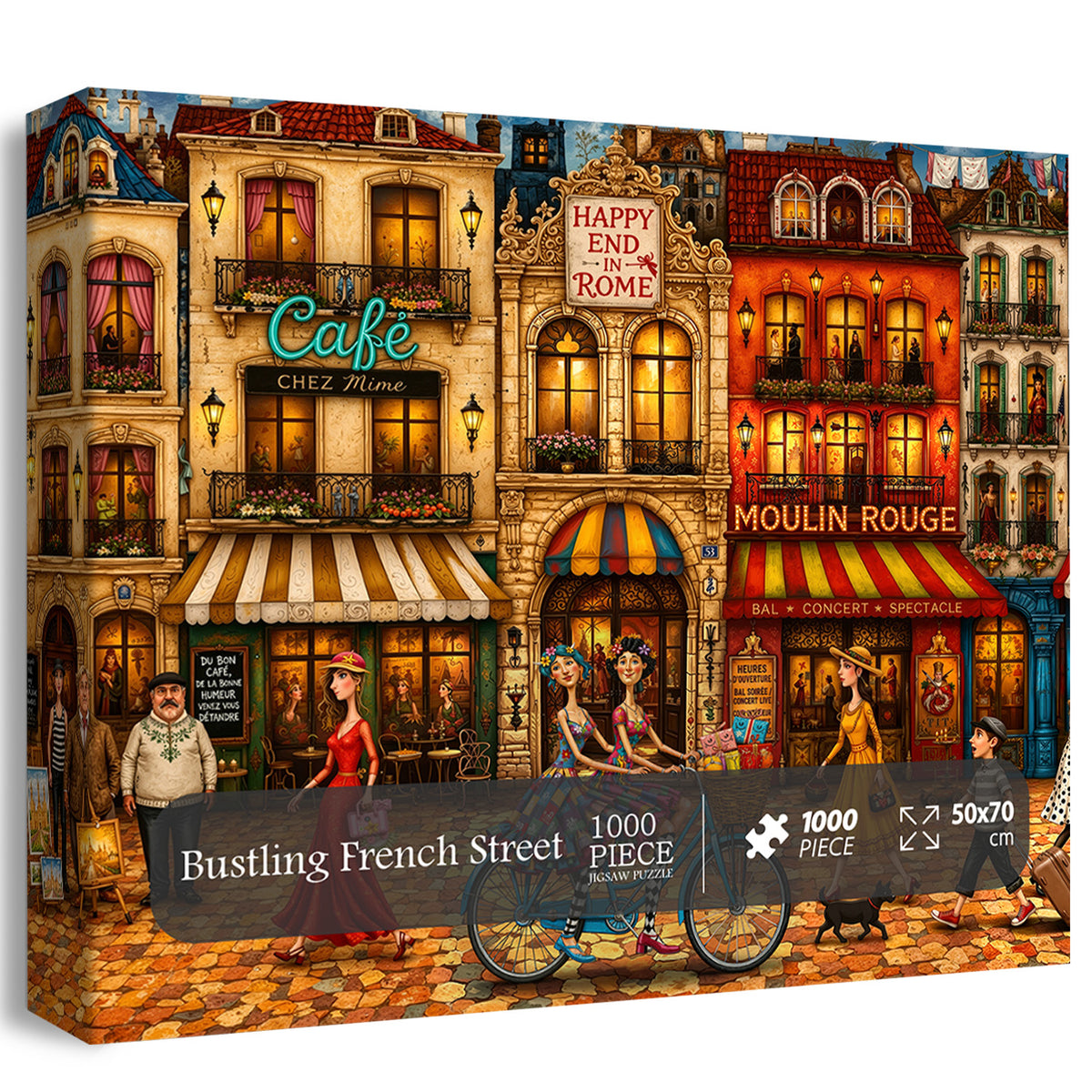Bustling French Street Jigsaw Puzzle 1000 Pieces