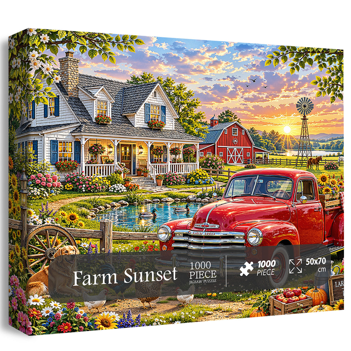 Farm Sunset Jigsaw Puzzle 1000 Pieces