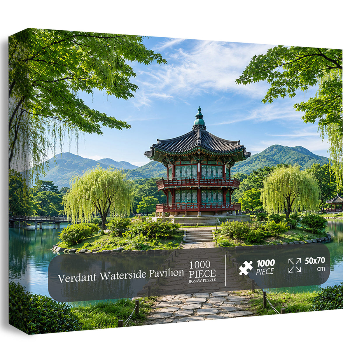 Verdant Waterside Pavilion Jigsaw Puzzle 1000 Pieces