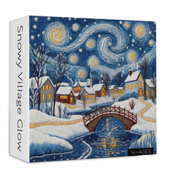 Snowy Village Glow Jigsaw Puzzle 1000 Pieces