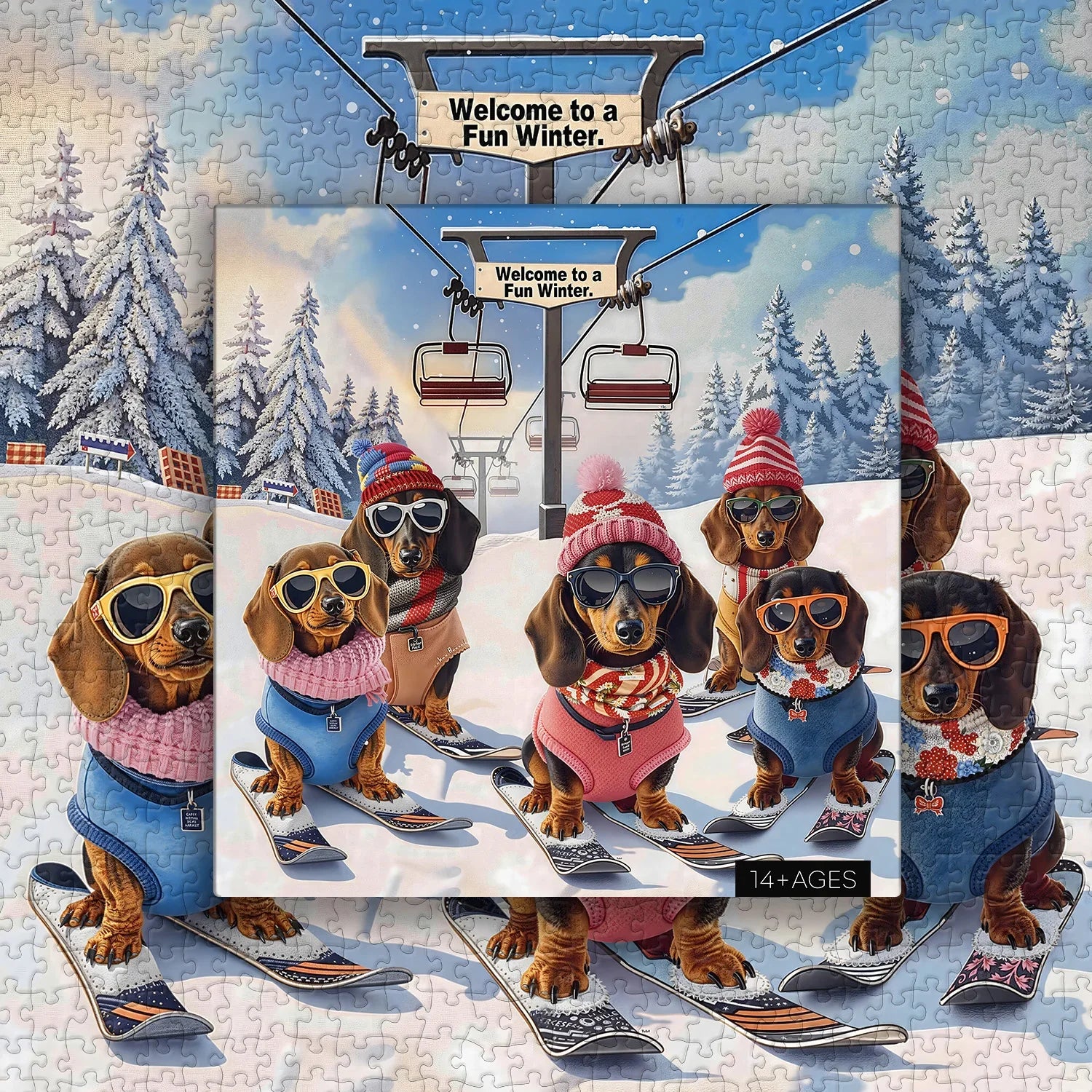 Dachshund Winter Show Jigsaw Puzzle 1000 Pieces