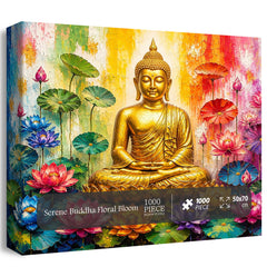 Serene Buddha Floral Bloom Jigsaw Puzzle 1000 Pieces