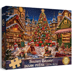 Puzzle Bazar enneigé 1000 pièces