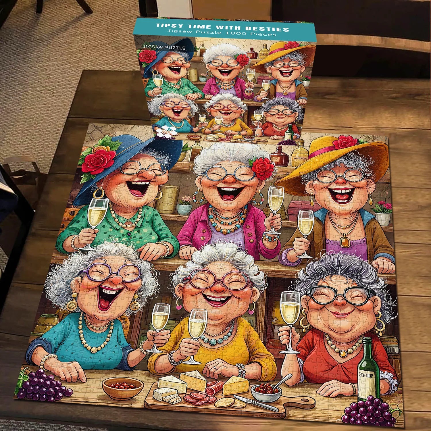 Tipsy Time with Besties Jigsaw Puzzle 1000 Pieces