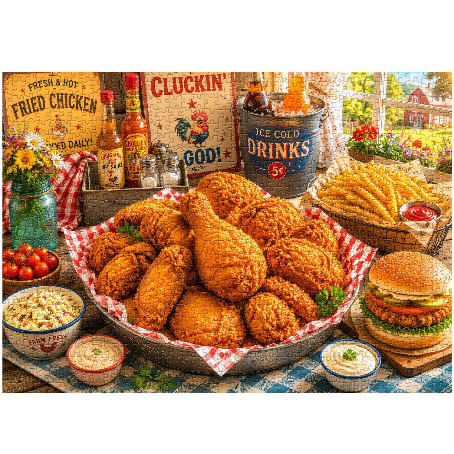 Delicious Fried Feast Jigsaw Puzzle 1000 Pieces