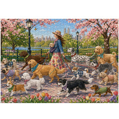 City Floral Pup Stride Jigsaw Puzzle 1000 Pieces