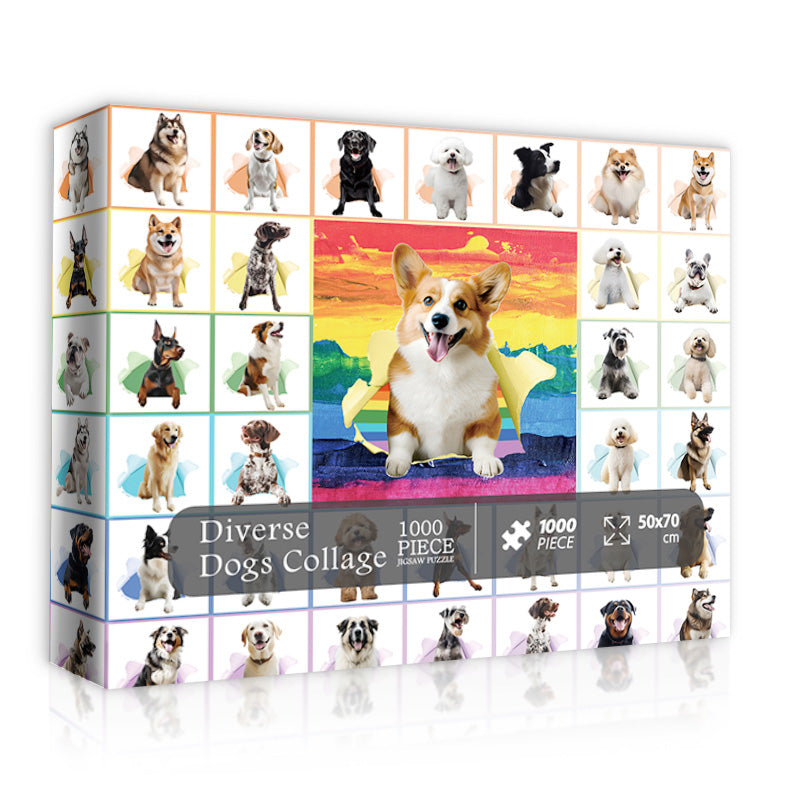 Pickforu®  Diverse Dogs Collage Jigsaw Puzzle 1000 Pieces