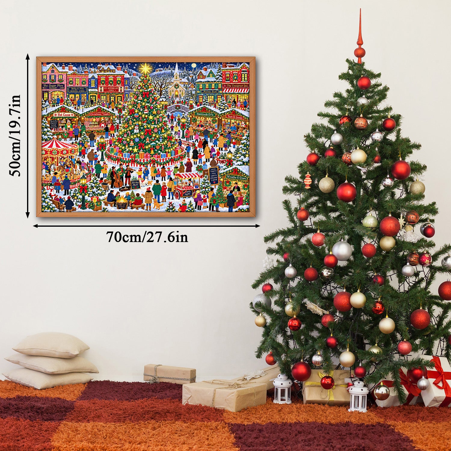 Christmas Town Square Jigsaw Puzzle 1000 Pieces