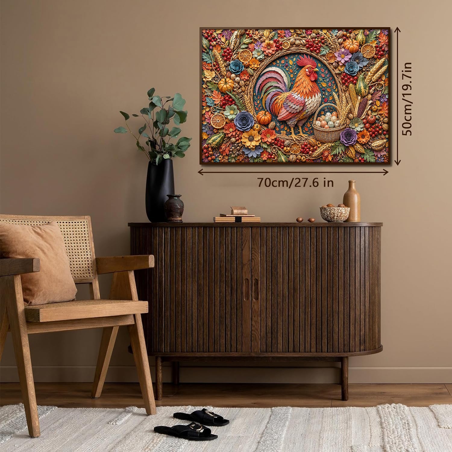 Harvest Rooster Decor Jigsaw Puzzle 1000 Piece