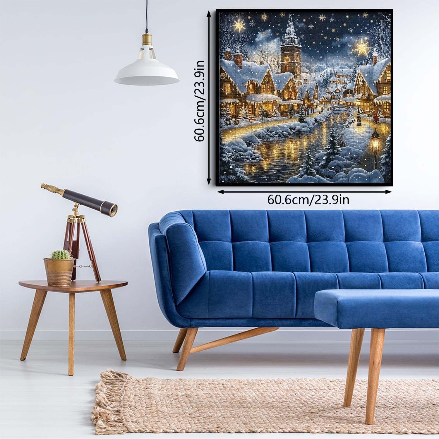 Frosty Christmas River Town Puzzle 1000 pièces