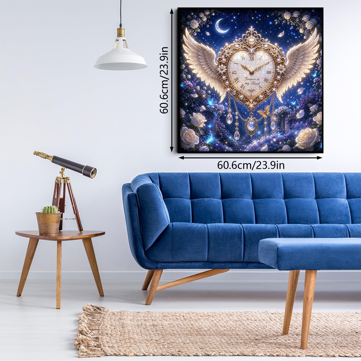Winged Heart Clock Jigsaw Puzzle 1000 Pieces