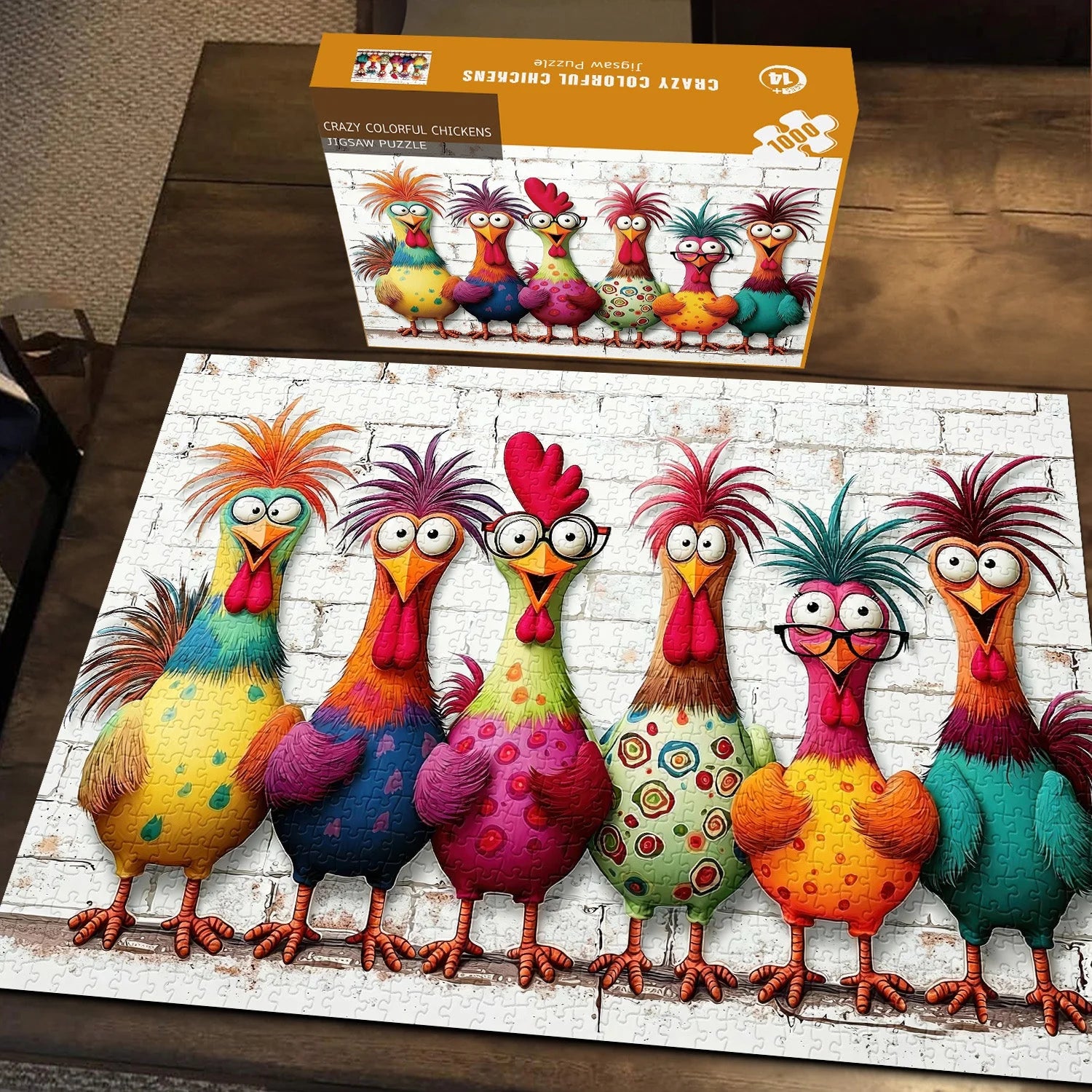 Verrückte bunte Hühner Puzzle 1000 Teile