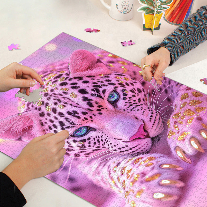 Enchanted Glitter Leopard Jigsaw Puzzle 1000 Pieces