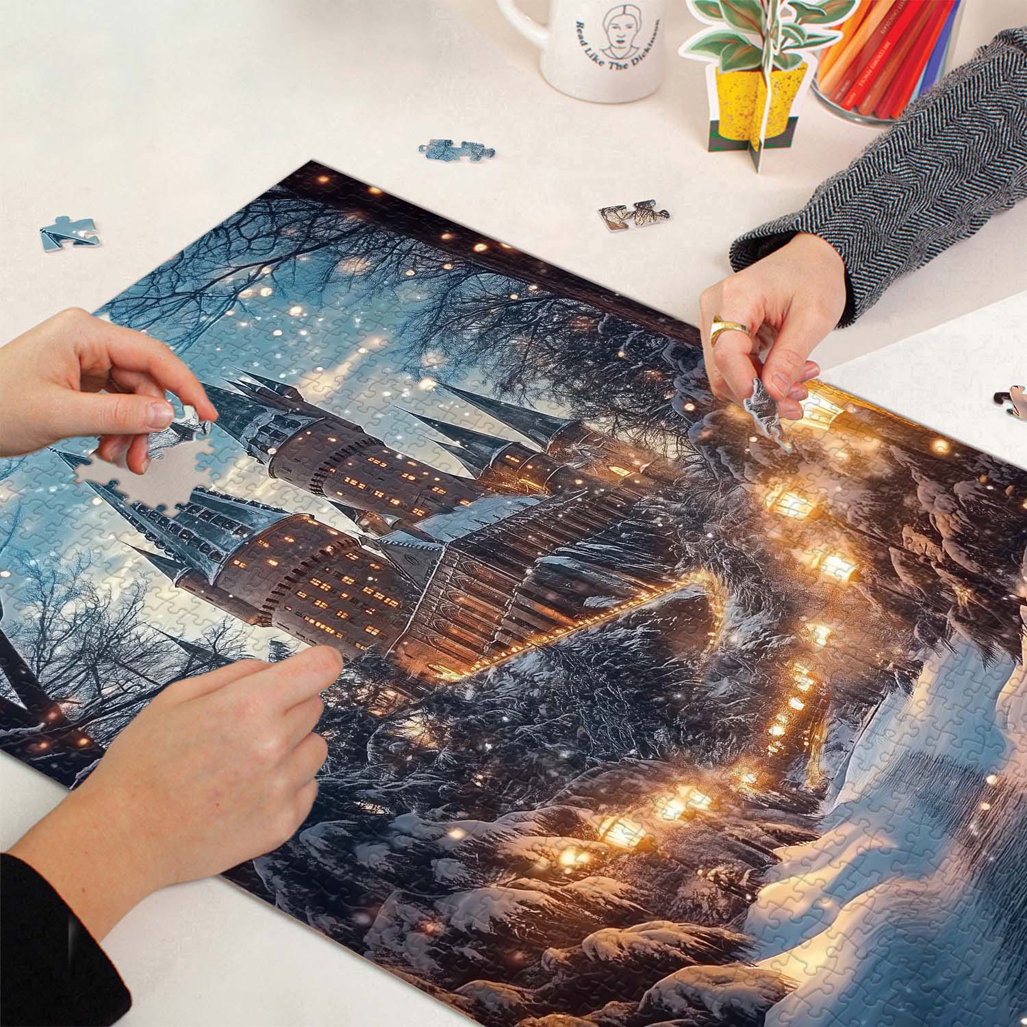 Poudlard Castle en hiver Puzzle 1000 pièces 1000 pièces