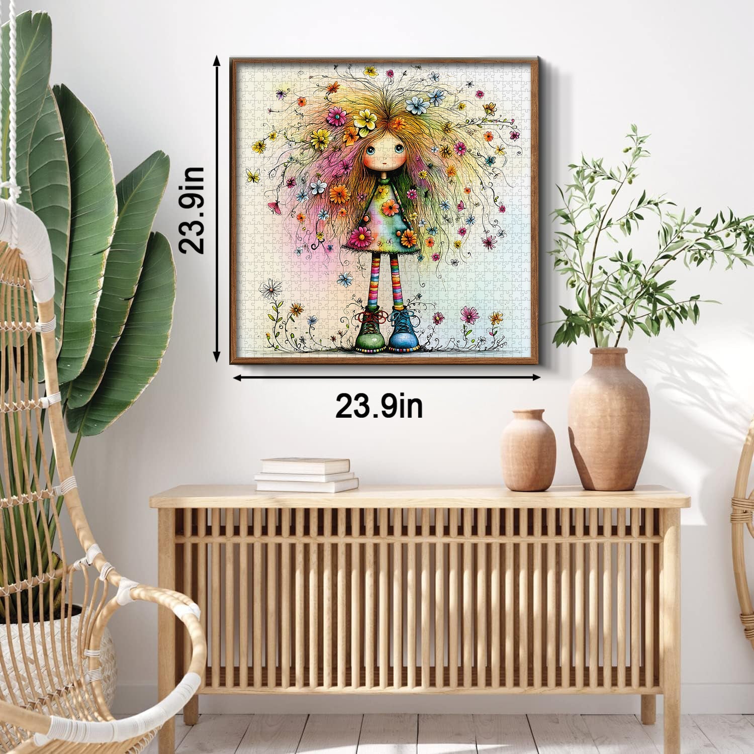 Puzzle per bambola con capelli floreali, 1000 pezzi