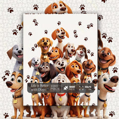 Life is Better with Dogs Jigsaw Puzzle 1000 Pieces