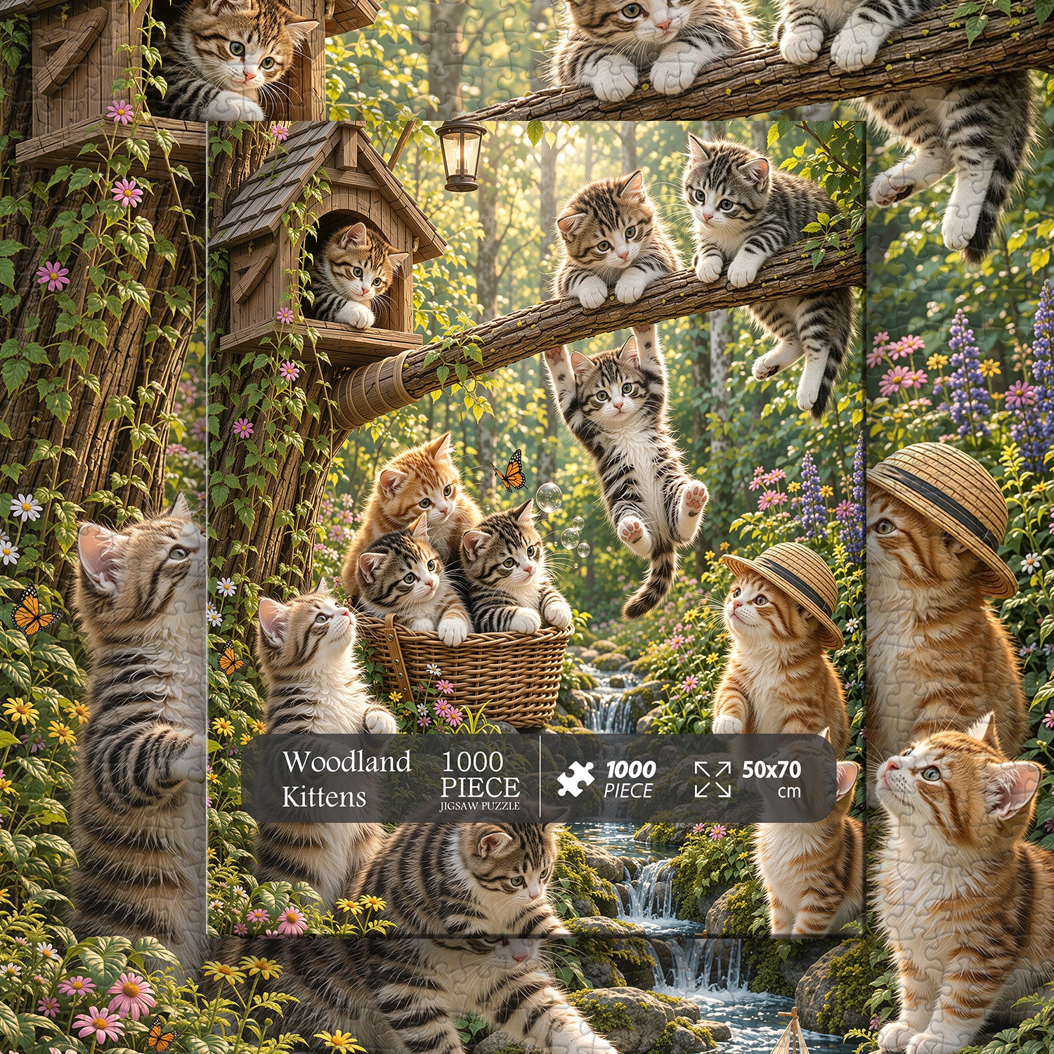 Woodland Kittens Jigsaw Puzzle 1000 Pieces