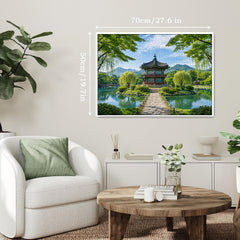 Verdant Waterside Pavilion Jigsaw Puzzle 1000 Pieces