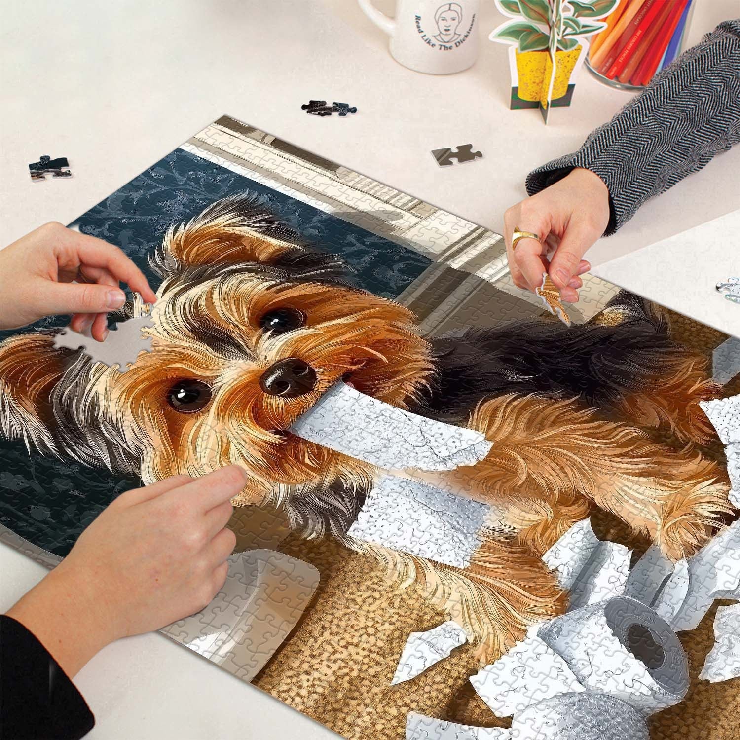 Mischief Maker Yorkie Jigsaw Puzzle 1000 Pieces
