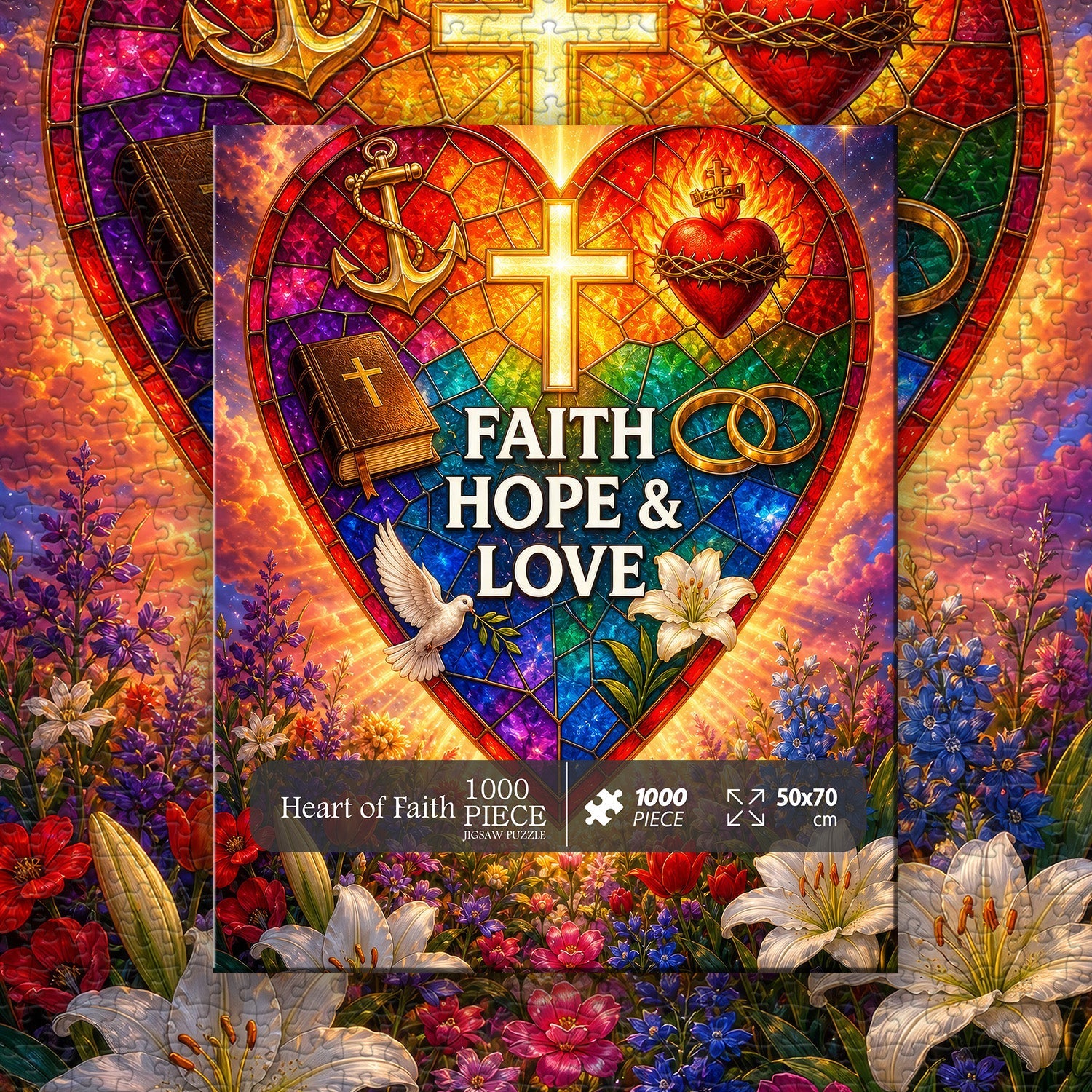 Puzzle Corazón de Fe 1000 Piezas