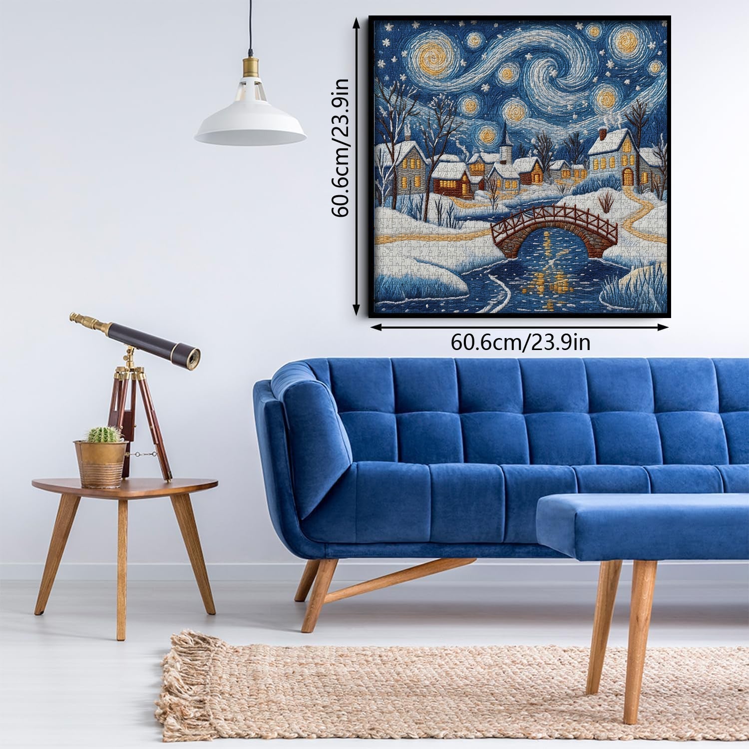 Snowy Village Glow Jigsaw Puzzle 1000 Pieces