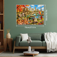 World Tour Pups Jigsaw Puzzle 1000 Pieces