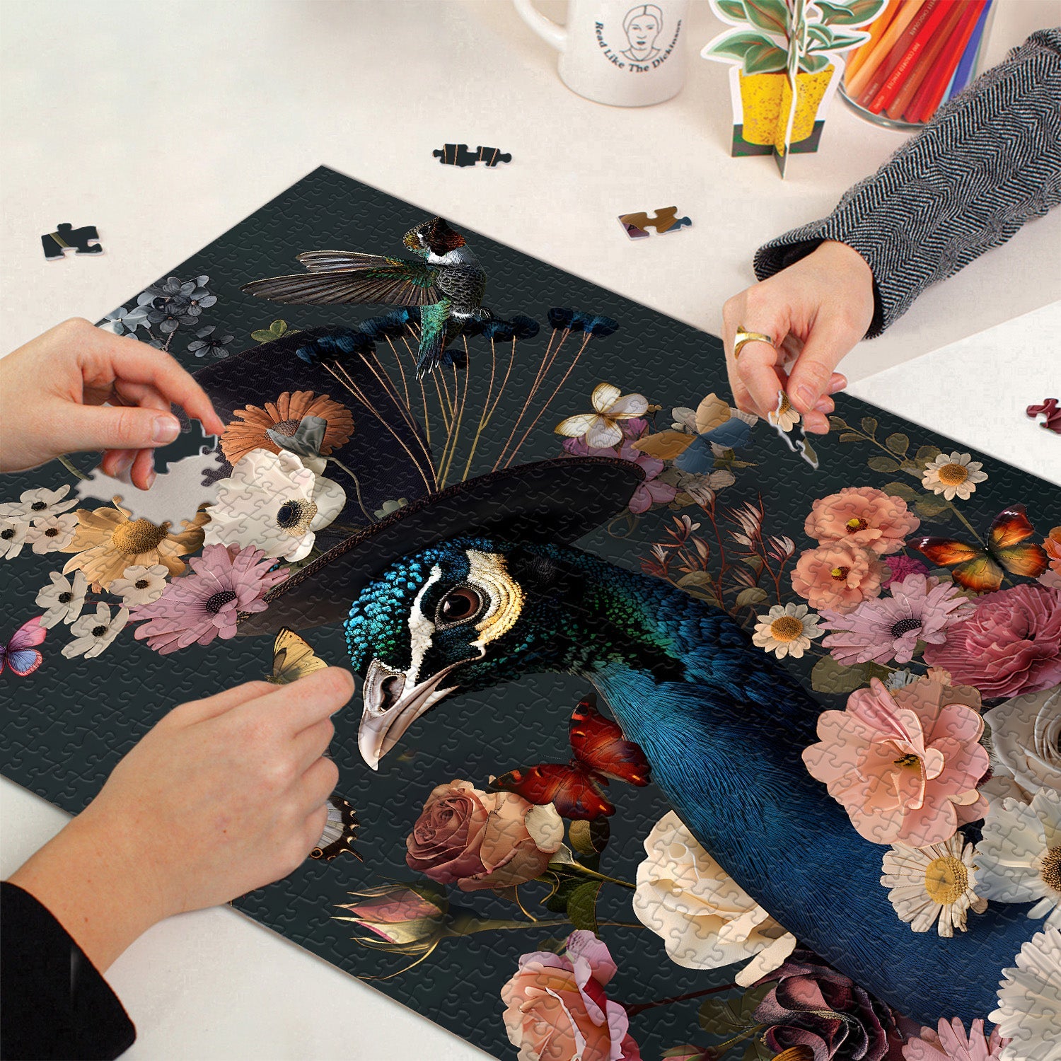Floral Peacock Jigsaw Puzzle 1000 Pieces
