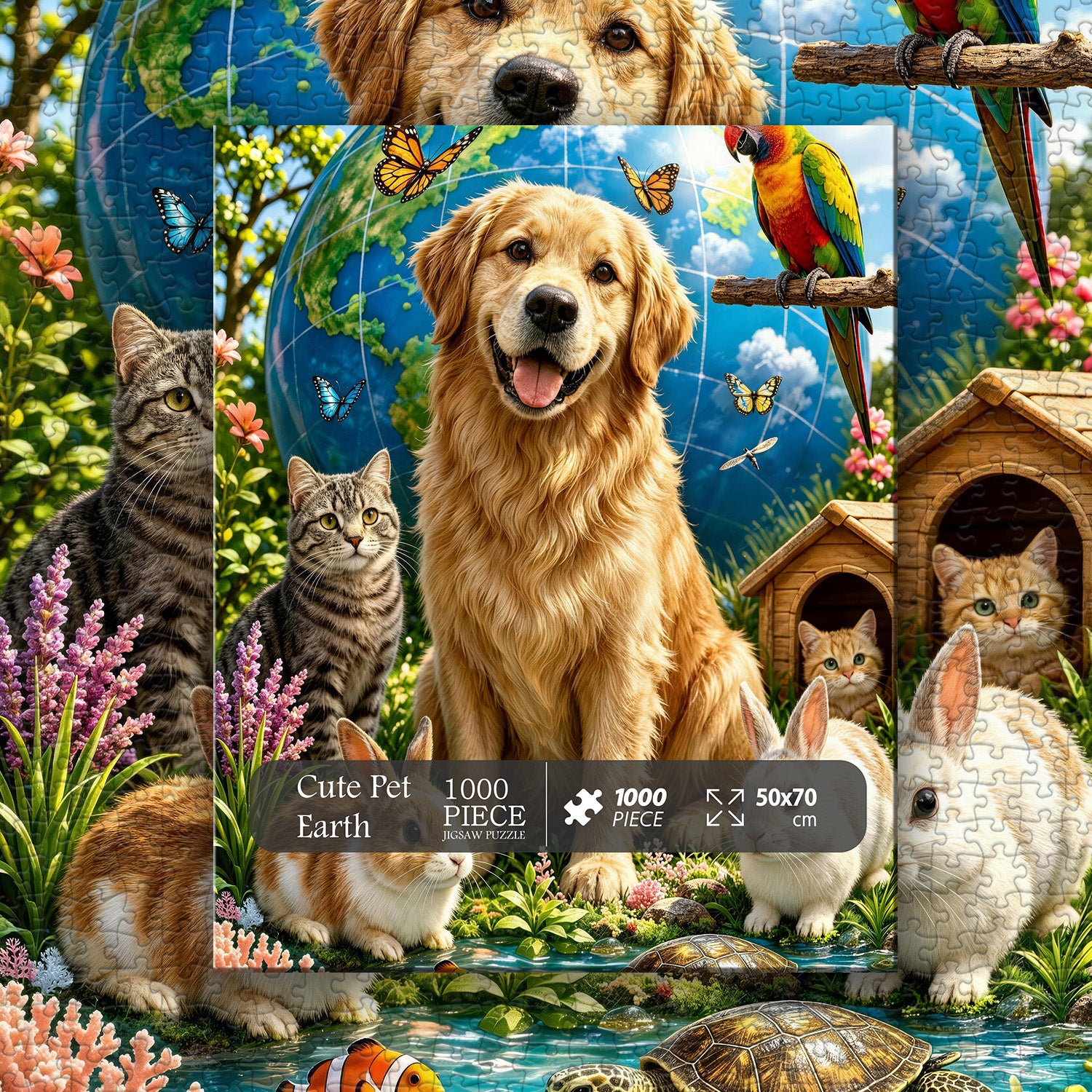 Cute Pet Earth Jigsaw Puzzle 1000 Pieces