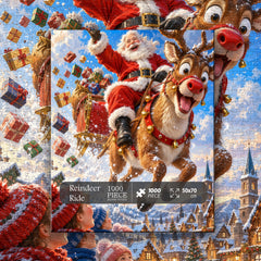 Reindeer Ride Jigsaw Puzzle 1000 Pieces