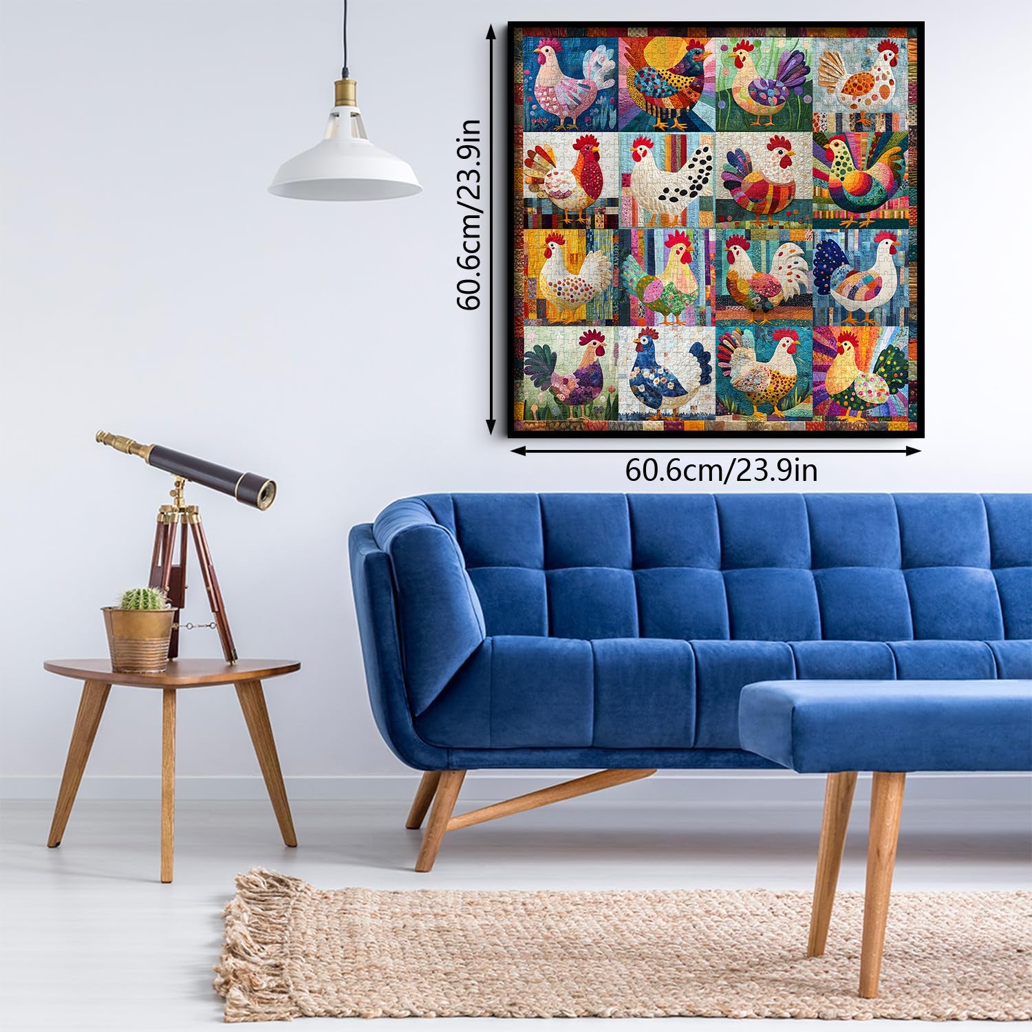 Patchwork Chickens Jigsaw Puzzle 1000 Pieces