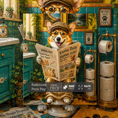 Bathroom Press Pup Jigsaw Puzzle 1000 Pieces