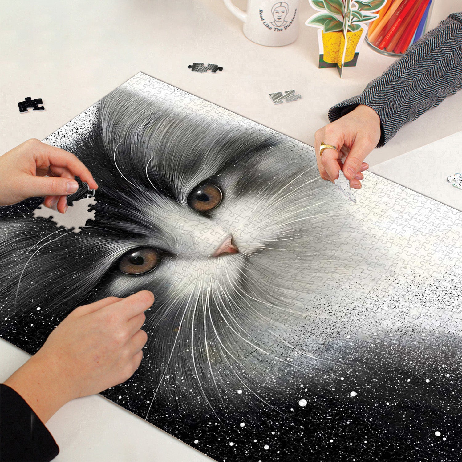 Cat Snow Mist Jigsaw Puzzle 1000 pièces