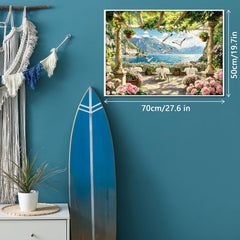 Sunlit Coastal Pergola Puzzle 1000 Teile
