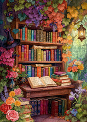 Flower Bookshelf Jigsaw Puzzle 1000 Pieces