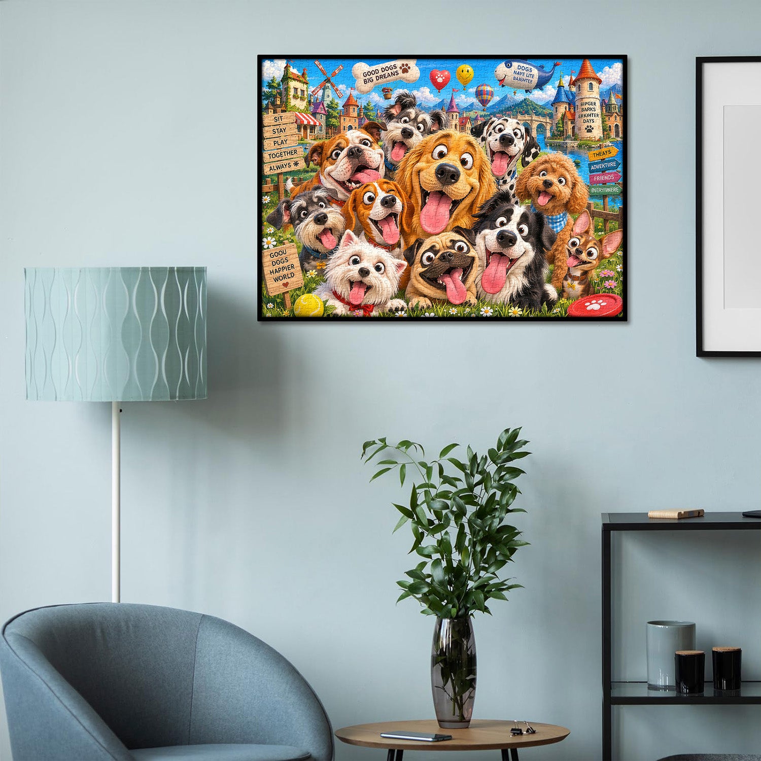 Puppy Village Jigsaw Puzzle 1000 Pieces