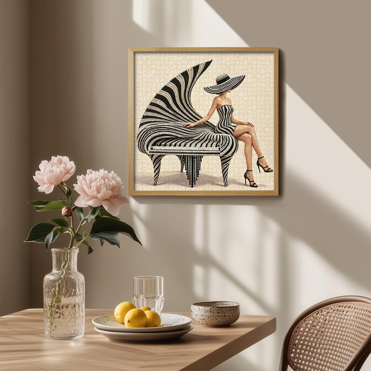 Monochrome Piano Muse Jigsaw Puzzle 1000 Pieces