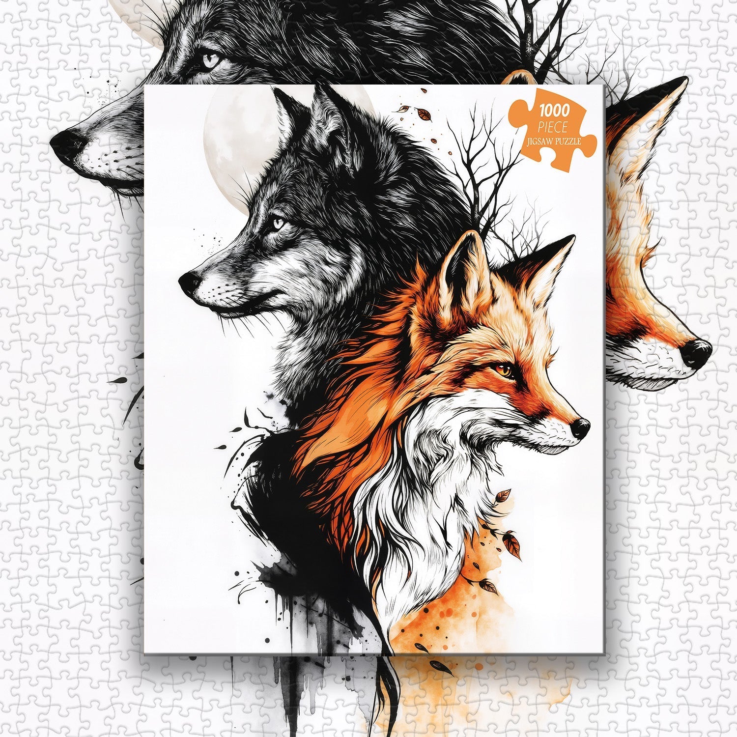 Wolf Fox Art Jigsaw Puzzle 1000 Pieces
