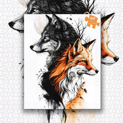 Wolf Fox Art Jigsaw Puzzle 1000 Pieces