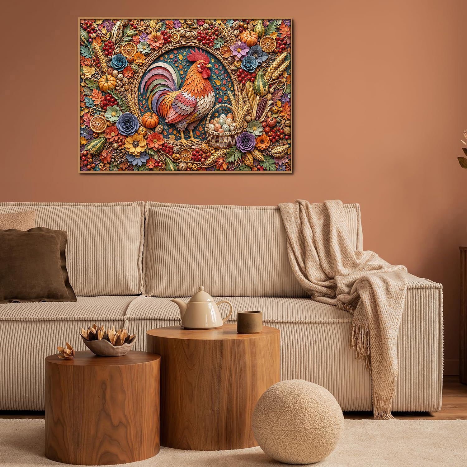 Harvest Rooster Decor Jigsaw Puzzle 1000 Piece