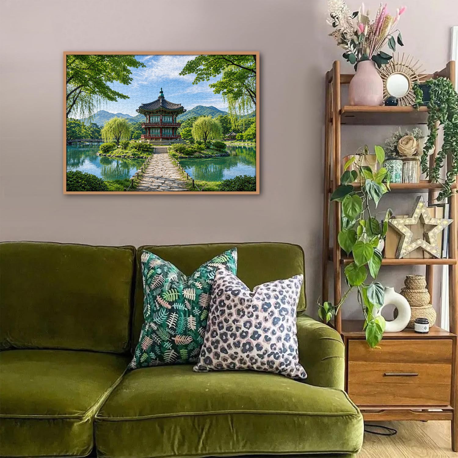 Verdant Waterside Pavilion Jigsaw Puzzle 1000 Pieces