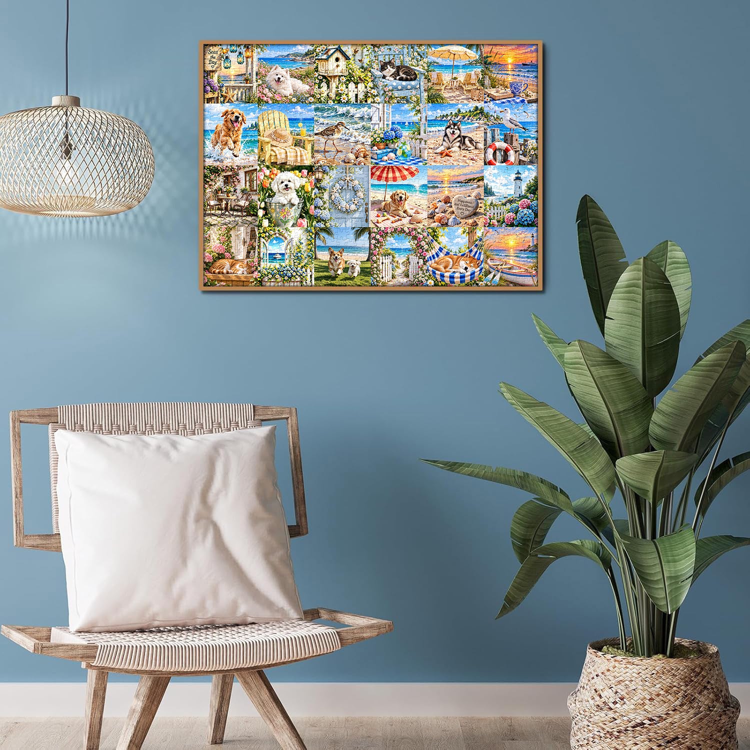 Küstengarten-Haustier-Montage-Puzzle, 1000 Teile
