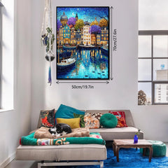 Puzzle Canale Notte Stellata 1000 Pezzi