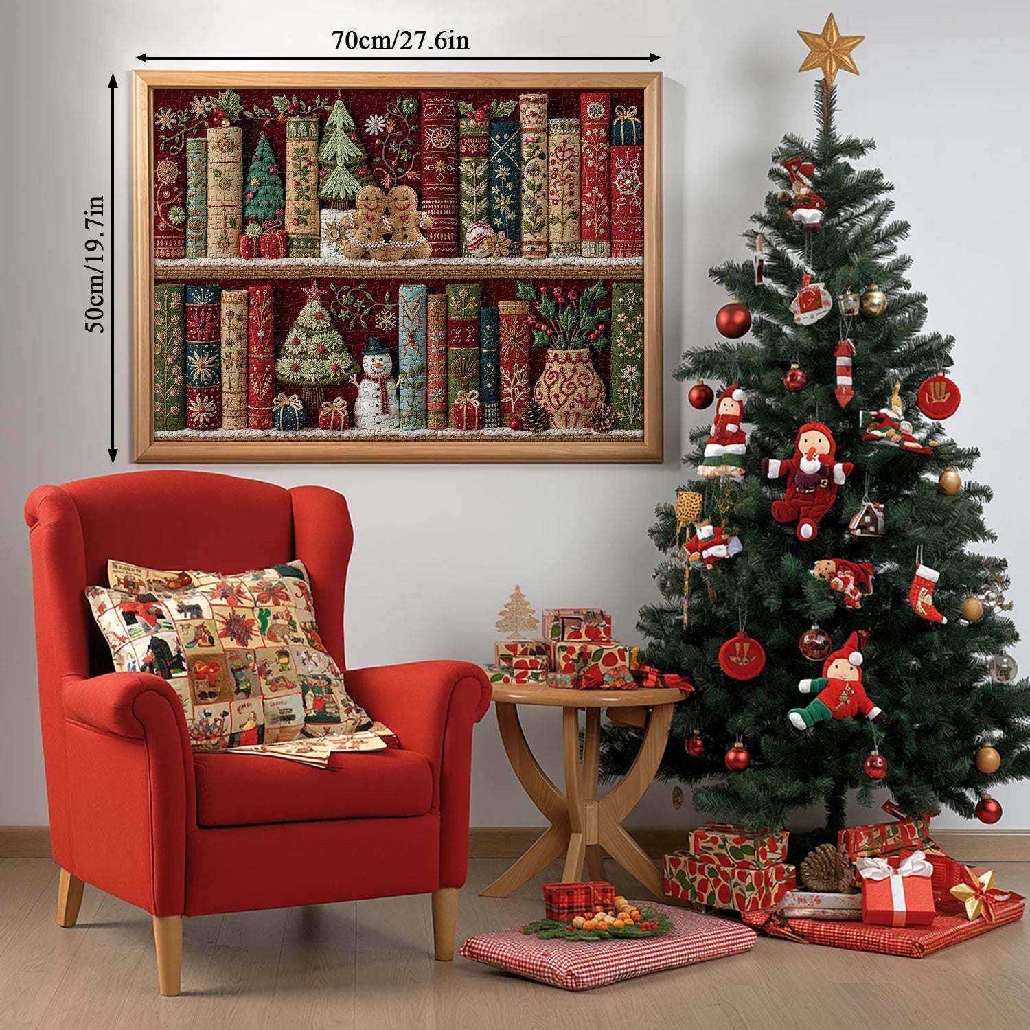 Gemütliche Weihnachtsbuchschule Puzzle 1000 Stücke