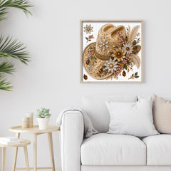 Puzzle con gemma floreale cappello da cowboy, 1000 pezzi