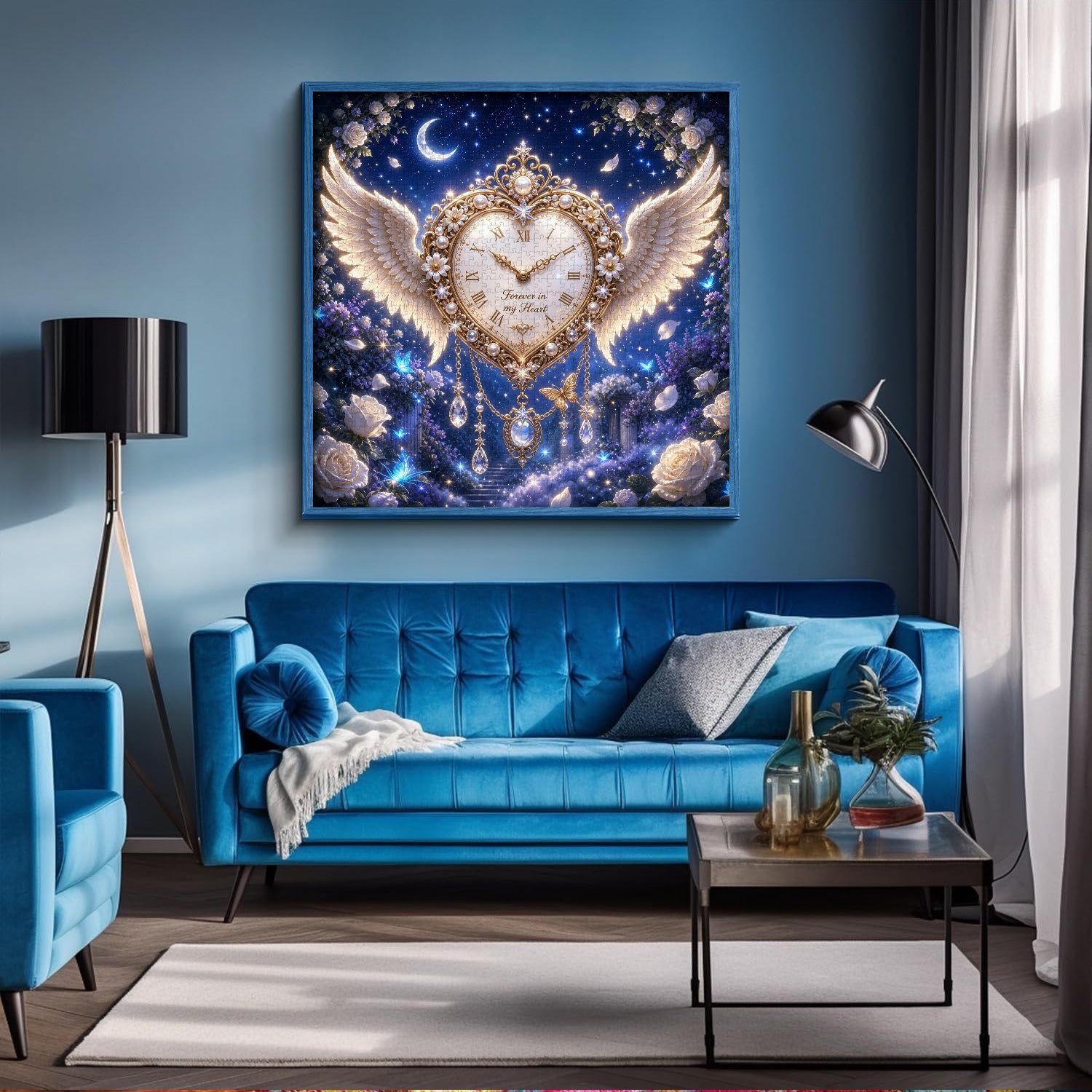 Winged Heart Clock Jigsaw Puzzle 1000 Pieces