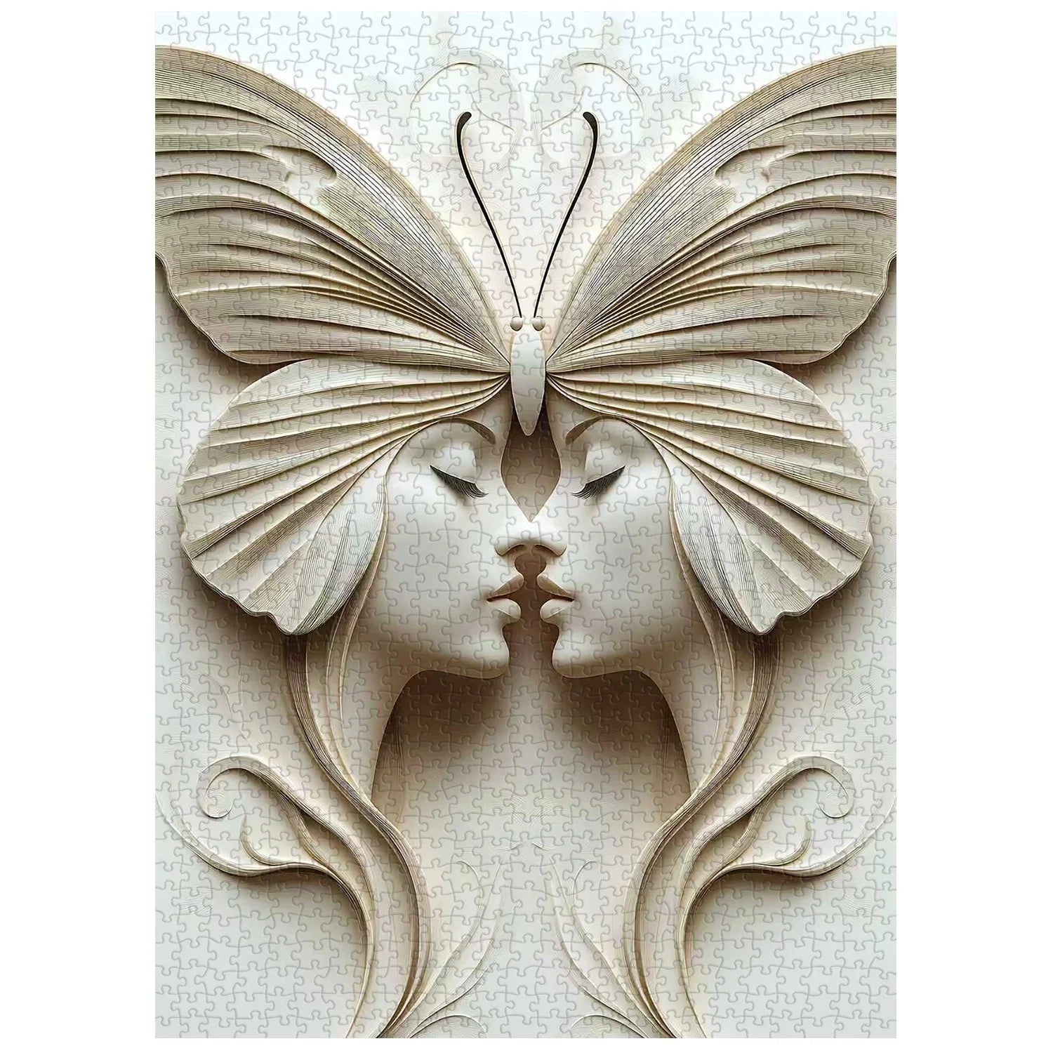 Puzzle de puzzle des jumeaux à face papillon 1000 pièces